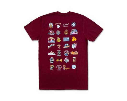 Triko Pink Dolphin Legendary Logos Tee US22111LLCU Maroon