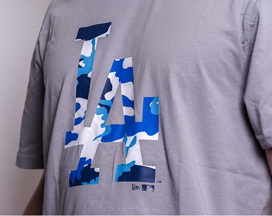 Triko New Era MLB Camo Pack Infill Los Angeles Dodgers Grey / Blue Camo