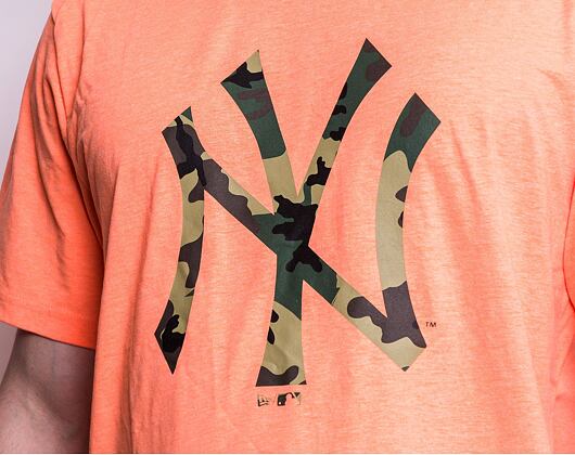 Triko New Era MLB Camo Pack Infill Team Logo New York Yankees Orange / Woodland Camo