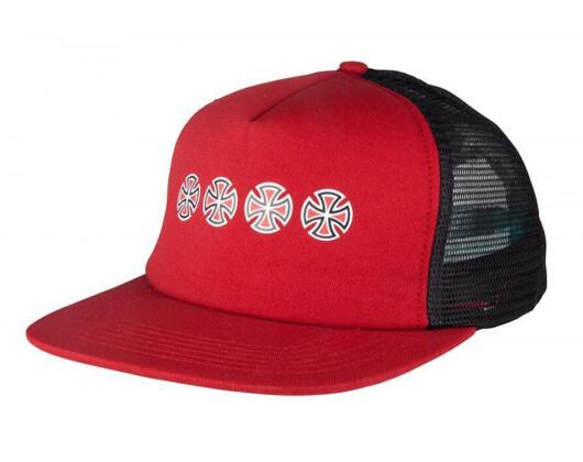 Kšiltovka Independent Cross Sequent Meshback Black/Dark Red