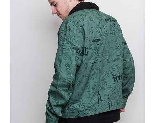 Bunda RIP N DIP Scribble Button Up Jacket RND7007 Forest Green