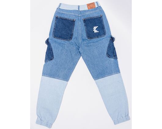 Kalhoty Karl Kani KK Og Block Denim Cargo Pants Blue