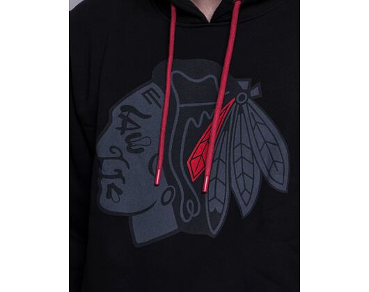 Mikina '47 Brand NHL Chicago Blackhawks Imprint Burnside Hood Jet Black