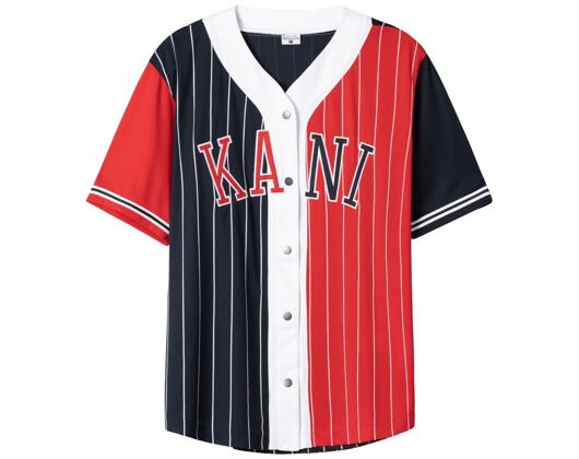 Dres Karl Kani College Block Pinstripe Baseball Shirt 6035557 KM213-080 Navy/ Red