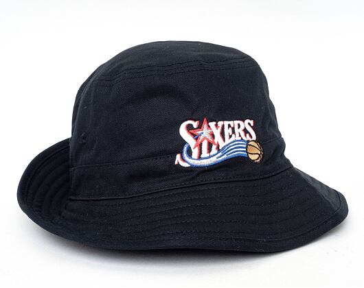 Klobouk Mitchell & Ness Philadelphia 76ers Team Logo Bucket Hat Black