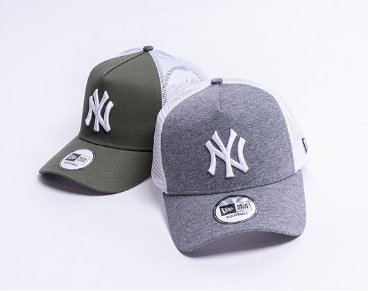 Kšiltovka New Era 9FORTY Trucker MLB Jersey New York Yankees Grey Heather / White