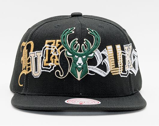 Kšiltovka Mitchell & Ness Milwaukee Bucks Hype Type Snapback Black