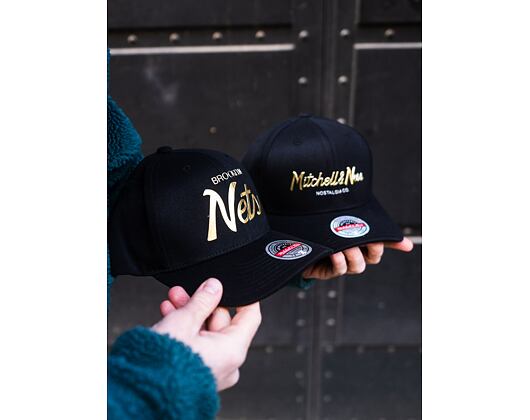 Kšiltovka Mitchell & Ness Brooklyn Nets Weald Script Redline Stretch Snapback Black