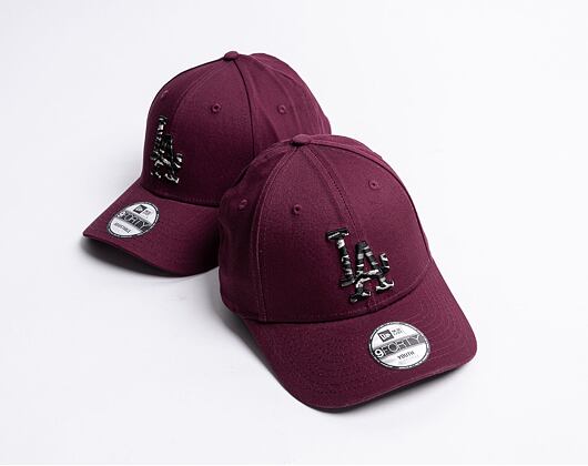 Dětská kšiltovka New Era 9FORTY MLB Wild Camo Los Angeles Dodgers Maroon