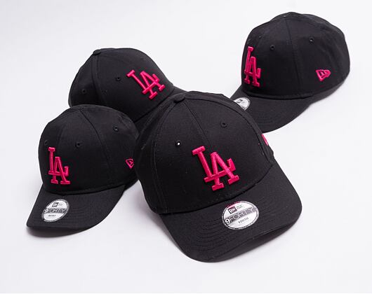 Dětská kšiltovka New Era 9FORTY Kids League Essential Los Angeles Dodgers Strapback Black/Bright Ros