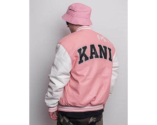 Bunda Karl Kani OG Block Scribble College Smiley Jacket rose/white