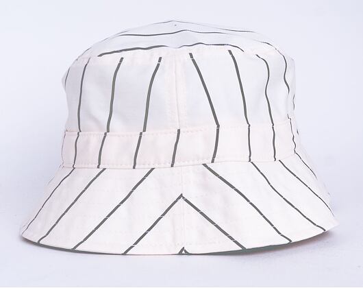 Klobouk Karl Kani Signature Pinstripe Bucket Hat cream/black