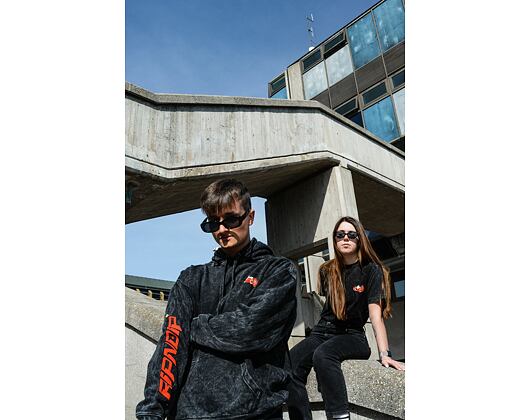 Mikina Rip N Dip Hell Racer Hoodie Black Mineral Wash RND9041