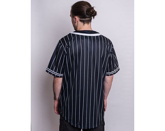 Dres Karl Kani Serif Pinstripe Baseball Shirt black/white