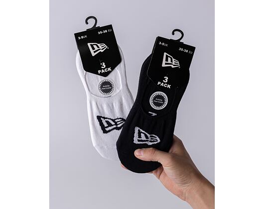 3 páry ponožek New Era Flag Invisible 3Pack White