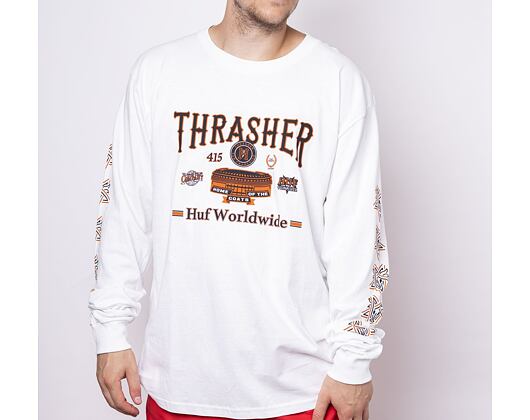 Triko s dlouhým rukávem HUF × Thrasher Monteray Longsleeve White