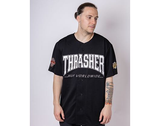 Dres HUF × Thrasher Center Field Baseball Jersey Black