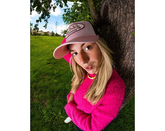 Kšiltovka Von Dutch Cary Trucker Satin Lt.Pink/Brown