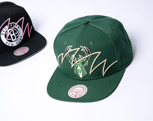 Kšiltovka Mitchell & Ness Shark Bite Snapback Nba Milwaukee Bucks Green