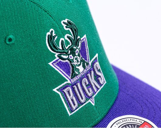 Kšiltovka Mitchell & Ness Team 2 Tone 2.0 Stretch Snapback Hwc Milwaukee Bucks Green / Purple