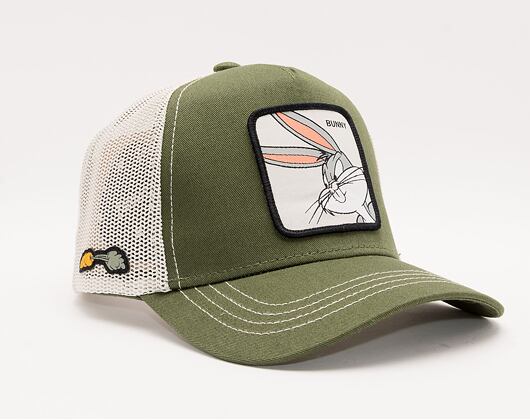 Kšiltovka Capslab Looney Tunes - Bugs Bunny v.3 Trucker Olive