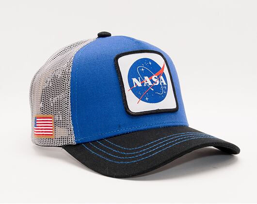 Kšiltovka Capslab NASA A-Frame Trucker CL/NASA/1/NAS3 Royal Blue / Grey / Black