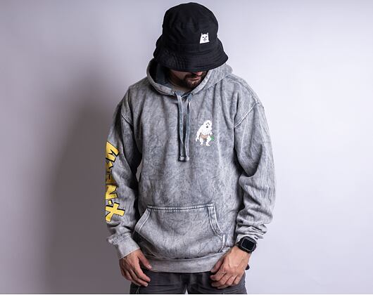 Mikina Rip & Dip X-Nerm Hoodie Charcoal Mineral Wash