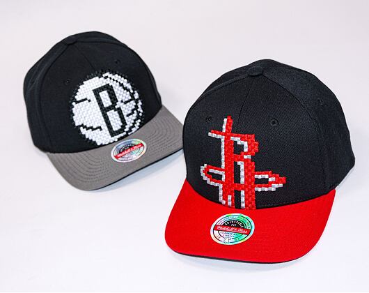 Kšiltovka Mitchell & Ness 8 Bit XL Classic Red Houston Rockets Black