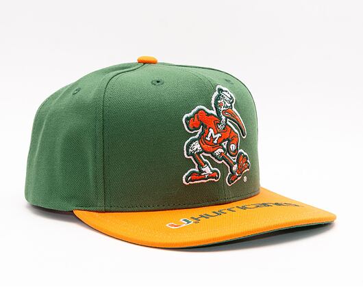 Kšiltovka Mitchell & Ness LOGO BILL SNAPBACK University Of Miami Green