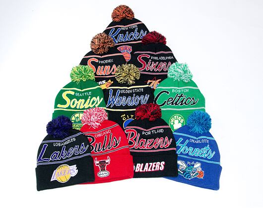 Kulich Mitchell & Ness SCRIPT POM BEANIE HWC Portland Trail Blazers Black