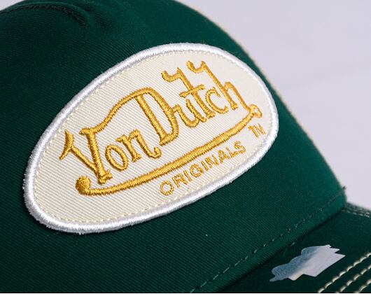 Kšiltovka Von Dutch Boston Trucker Cotton Twill Green/Tan