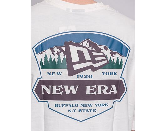 Triko New Era Oversized Back Print Graphic Tee Off White/Maroon