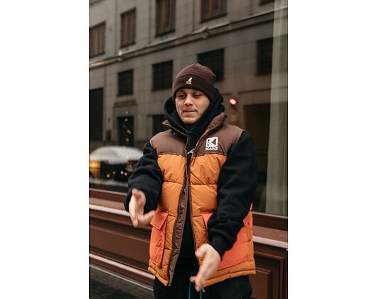 Vesta Karl Kani OG Block Puffer Vest dark orange/sand/brown