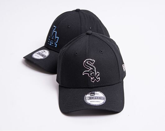Kšiltovka New Era 9FORTY MLB Team Outline Chicago White Sox Black / Rose Pink
