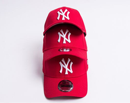 Kšiltovka New Era 9FORTY MLB League Basic New York Yankees Strapback Scarlet / White