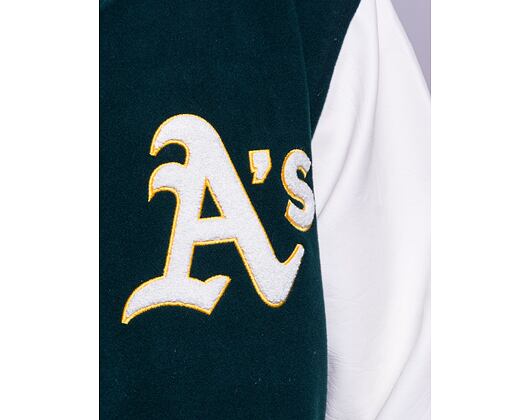 Bunda New Era Heritage Varsity Jacket Oakland Athletics Dark Green / Off White