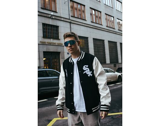 Bunda New Era Heritage Varsity Jacket Chicago White Sox Black / Off White