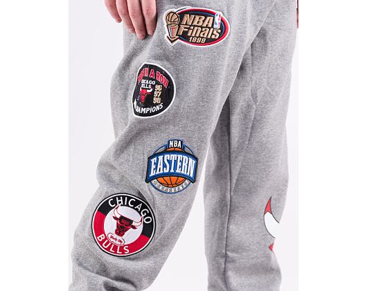 Tepláky Mitchell & Ness NBA M&N CITY COLLECTION FLEECE PANT BULLS Grey Heather