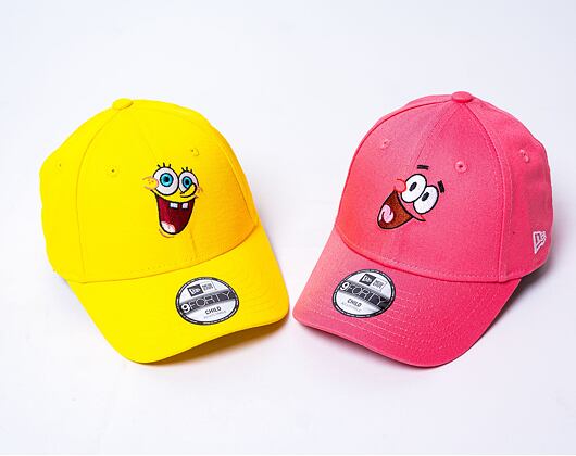 Dětská kšiltovka New Era 9FORTY Kids Spongebob Black on Black - Patrick Pink Lift