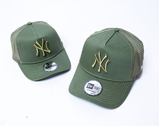 Dětská kšiltovka New Era 9FORTY Kids A-Frame Trucker MLB Tonal Mesh New York Yankees Olive