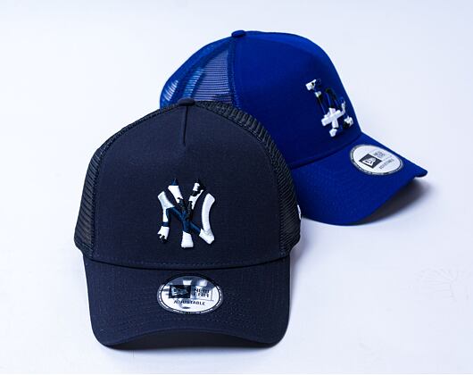 Kšiltovka New Era 9FORTY A-Frame Trucker MLB Team Camo Infill New York Yankees Navy