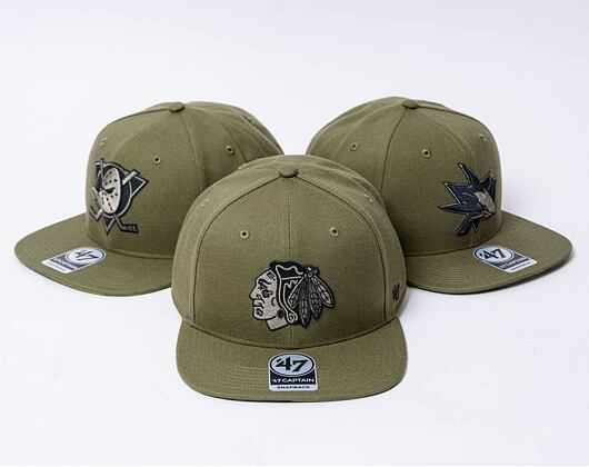 Kšiltovka '47 Brand NHL Chicago Blackhawks Ballpark Camo CAPTAIN Sandalwood