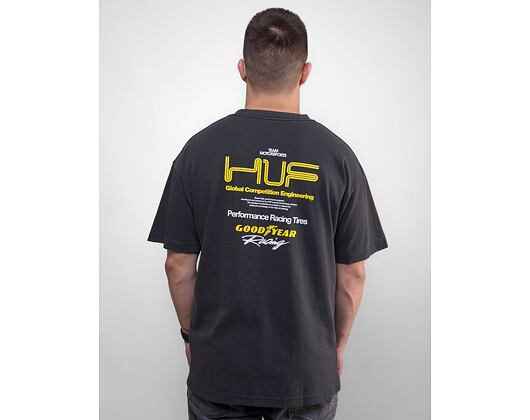 Triko HUF × GOODYEAR F1 Washed T-Shirt Washed Black
