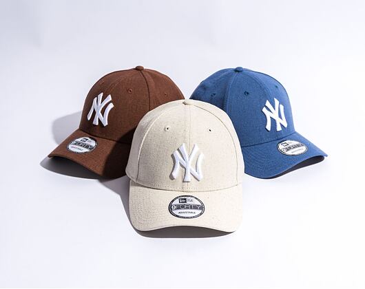 Kšiltovka New Era 9FORTY MLB Linen New York Yankees Stone / White