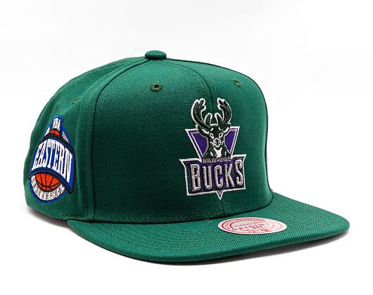 Kšiltovka Mitchell & Ness NBA Conference Patch Snapback Hwc Milwaukee Bucks Green
