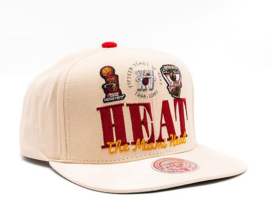 Kšiltovka Mitchell & Ness NBA Reframe Retro Snapback Hwc Miami Heat Off White