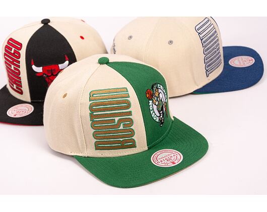 Kšiltovka Mitchell & Ness NBA Pop Panel Snapback Boston Celtics Off White / Green