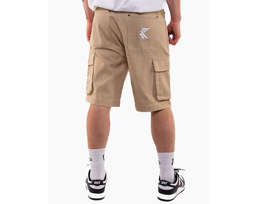 Kraťasy Karl Kani Small Signature Washed Cargo Shorts taupe