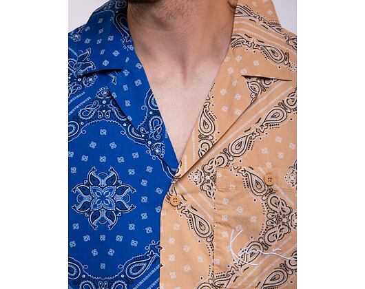 Košile Karl Kani Chest Signature Paisley Block Resort Shirt blue/sand