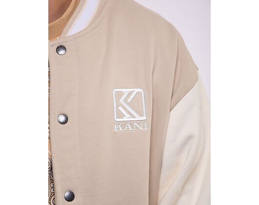 Bunda  Karl Kani Og Fleece College Jacket off white/white